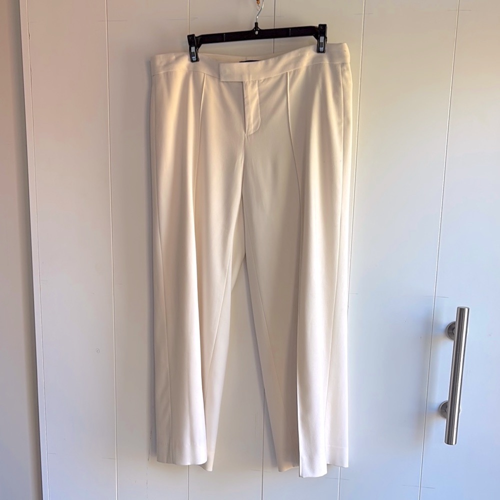 Banana Republic Crop Cream Seamed Dress Pants sz 8 L
